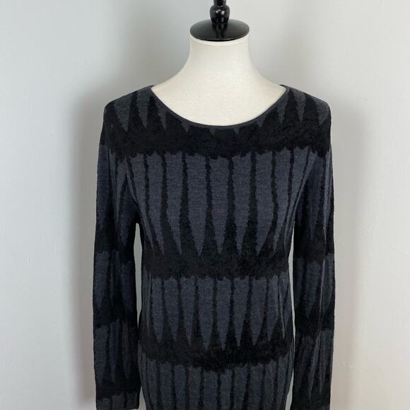 Skull Cashmere Black Belinda Asymmetrical Long Sleeve Wool Sweater Dress Small - Picture 2 of 10